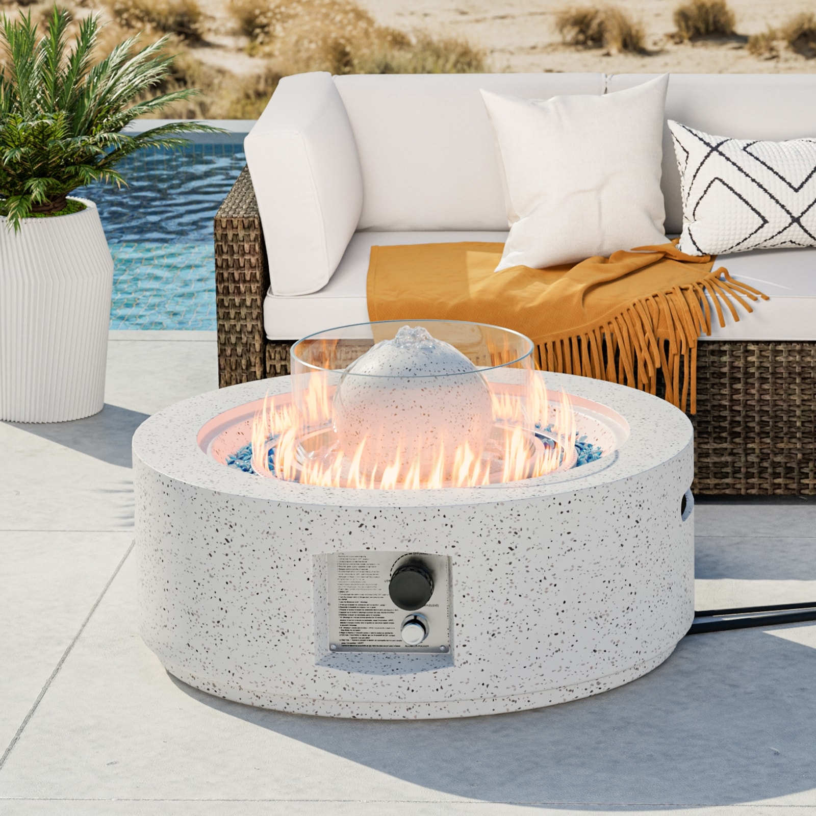 COSIEST Outdoor Propane Fire and Water Fountain Fire Pit Table - Bed Bath \u0026  Beyond - 36149273, image size:1600x1600