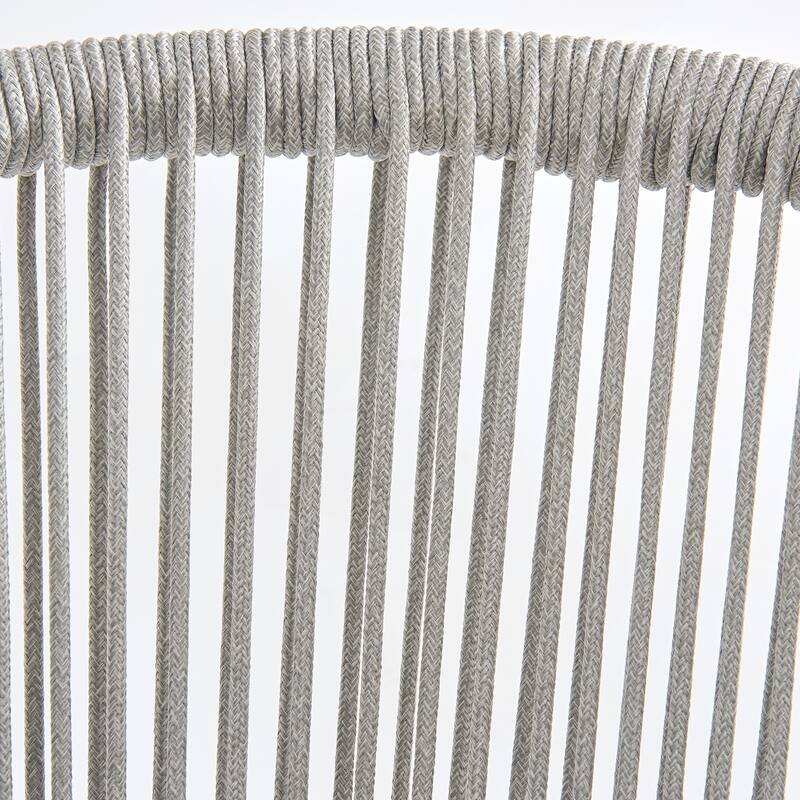 Outdoor Rope Club Chair with Gray Cushion Set of 2