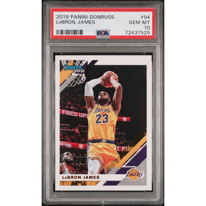LeBron James 2019 Panini Donruss Basketball Card #94 Graded PSA 10 - 8'6" x 11'6"