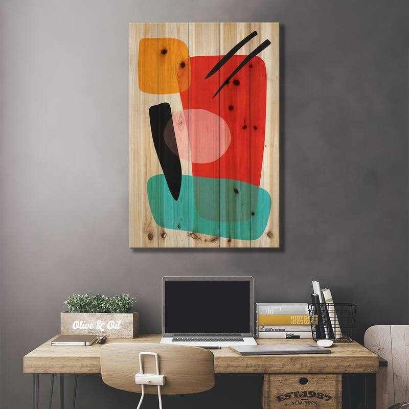 Diadem Print On Wood by Tracie Andrews - Multi-Color