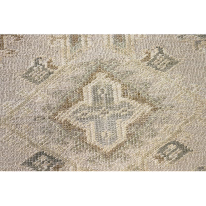 Pasargad Home Oushak Hand-Knotted Beige/Green Wool Area Rug