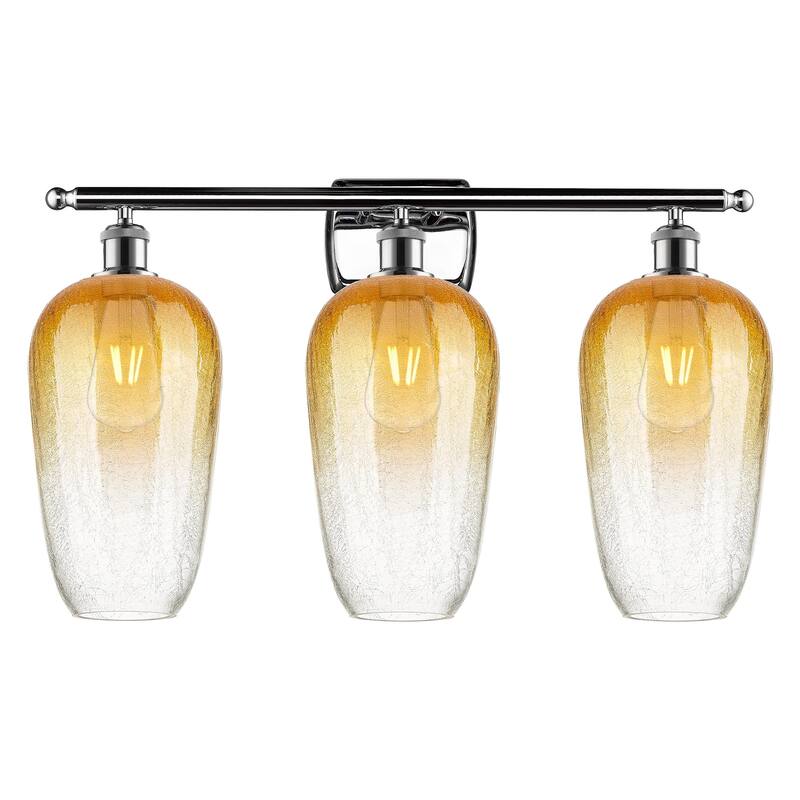 Innovations Lighting 516-3W-16-27 Brookhaven Flute Vanity Brookhaven - Polished Chrome / Amber
