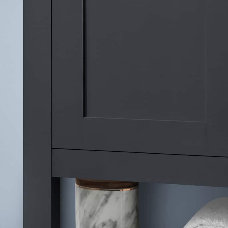 Ove Decors Vegas 30" Bathroom Vanity Combo w/ Top and Backslplash, Dark Charcoal