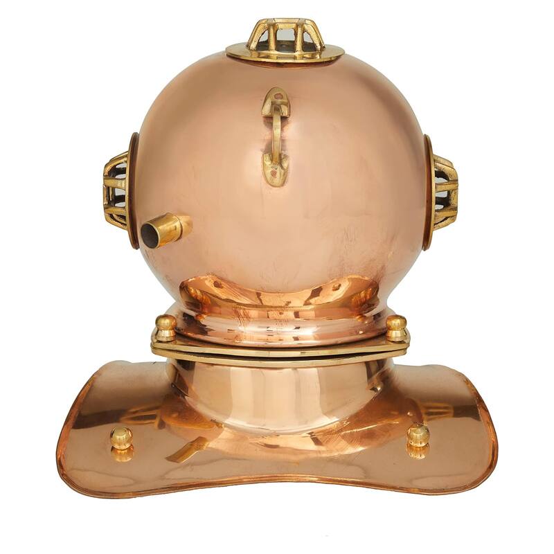 US Navy Mark V 8-inch Diving Helmet Coastal Decor Table Clock