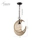 preview thumbnail 5 of 5, Farmhouse Bohemia Single Light Beaded Crescent Moon Pendant Light - 15-in W