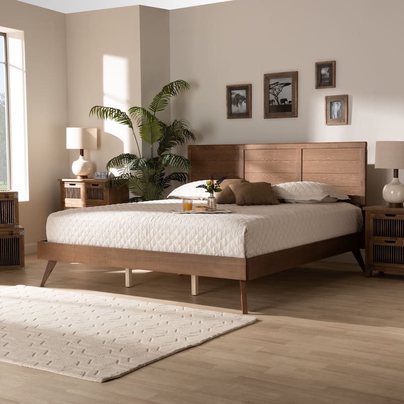 Carson Carrington Ulvsta Mid-century Walnut Finish Wood Platform Bed