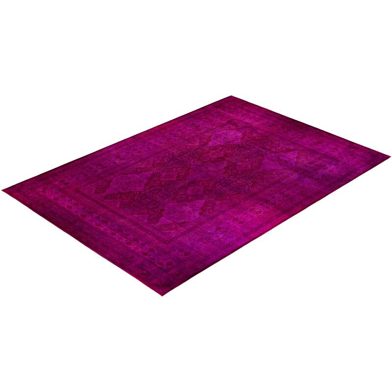 Overdyed, One-of-a-Kind Hand-Knotted Area Rug - Pink - 12' 2" x 17' 2"
