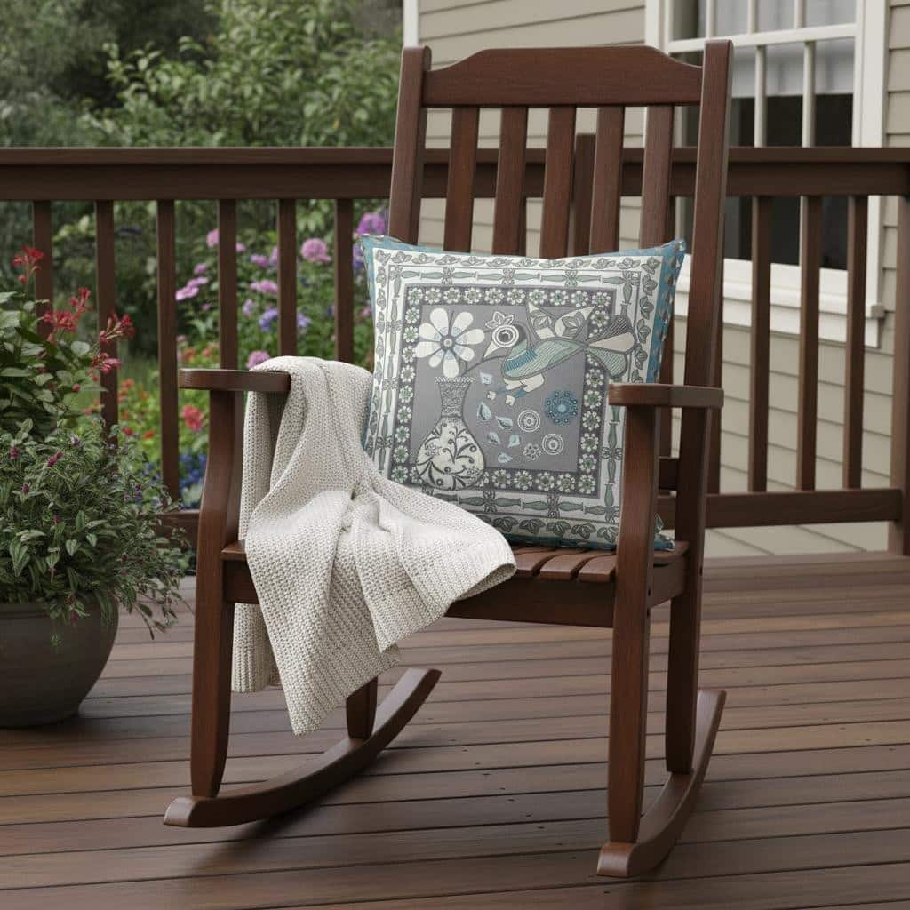 HomeRoots 20" x 20" Gray and White Peacock Blown Seam Floral Indoor Outdoor Throw Pillow - 20.00' X '5.00' X '20.00