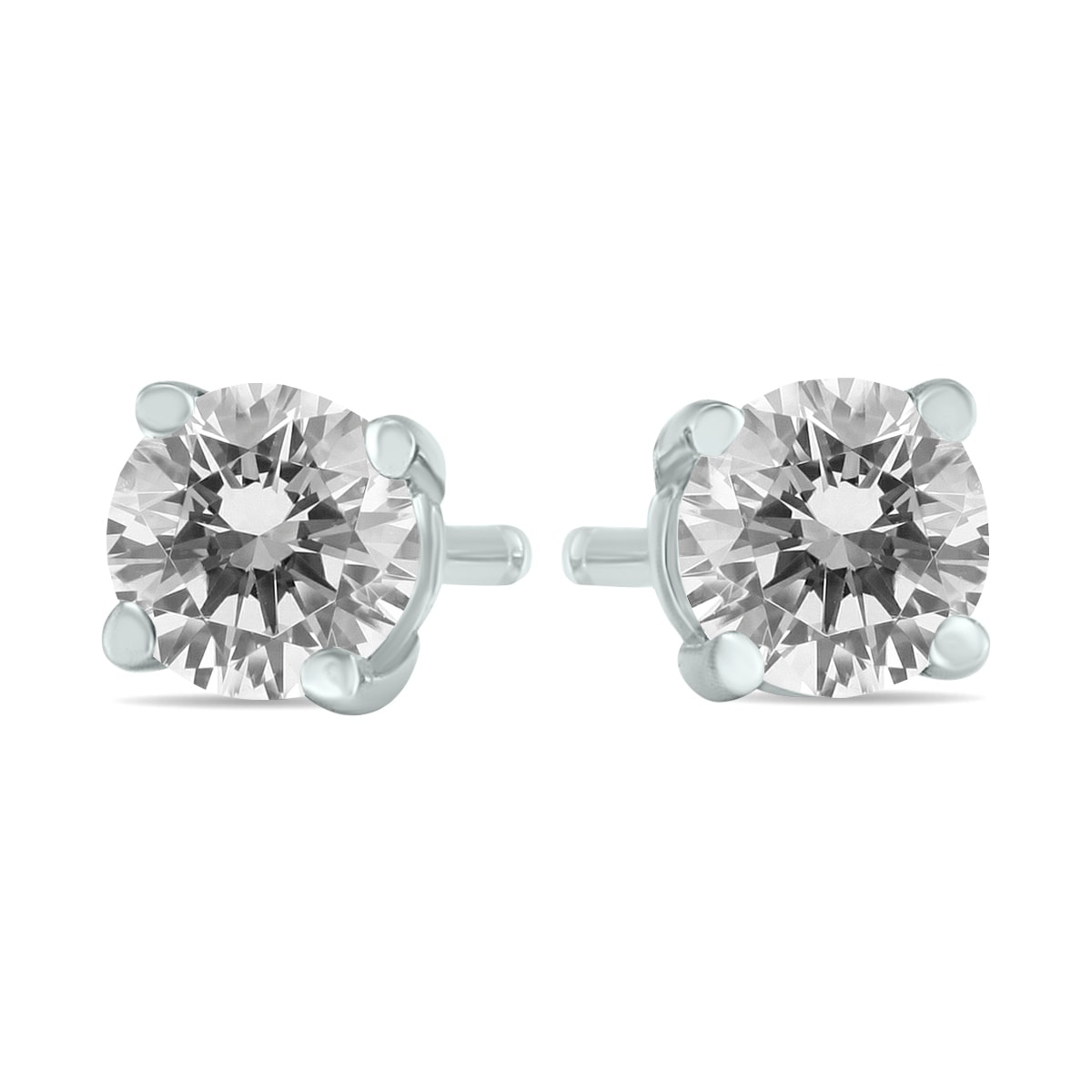 Marquee 1/2 Carat TW Round Diamond Solitaire Stud Earrings In 14k White Gold