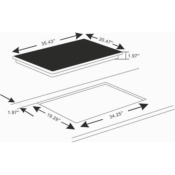 K&H 5 Burner 36 Inch Builtin Induction FLEX Electric Stove Top Ceramic Cooktop SLIDER Touch