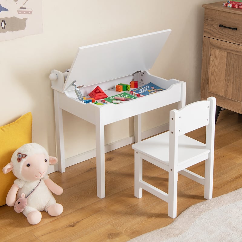 Costway Toddler Craft Table & Chair Set Kids Art Crafts Table - See Details