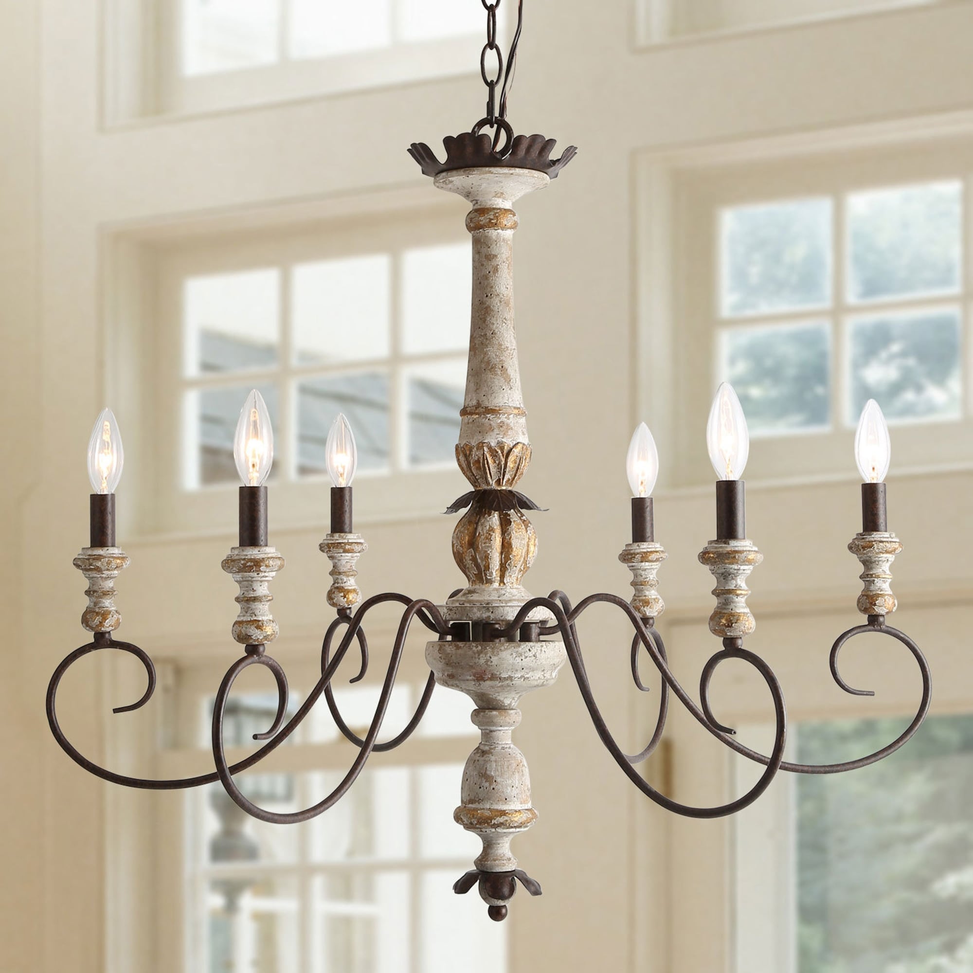 French country style chandeliers for rustic elegance