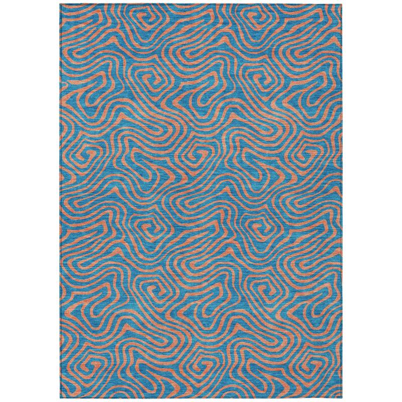HomeRoots Abstract Transitional Rectangle Outdoor Rug