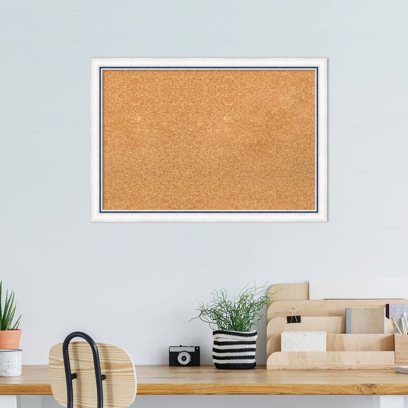 Morgan Wood Framed Natural Corkboard Bulletin Board