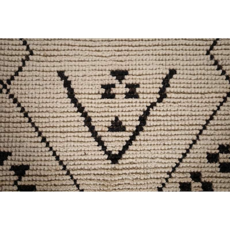 All-Over Abstract Moroccan Oriental Rug Hand-Knotted Wool Carpet - 7'8"x 10'7"