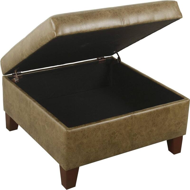 Luxury Large Faux Leather Storage Ottoman