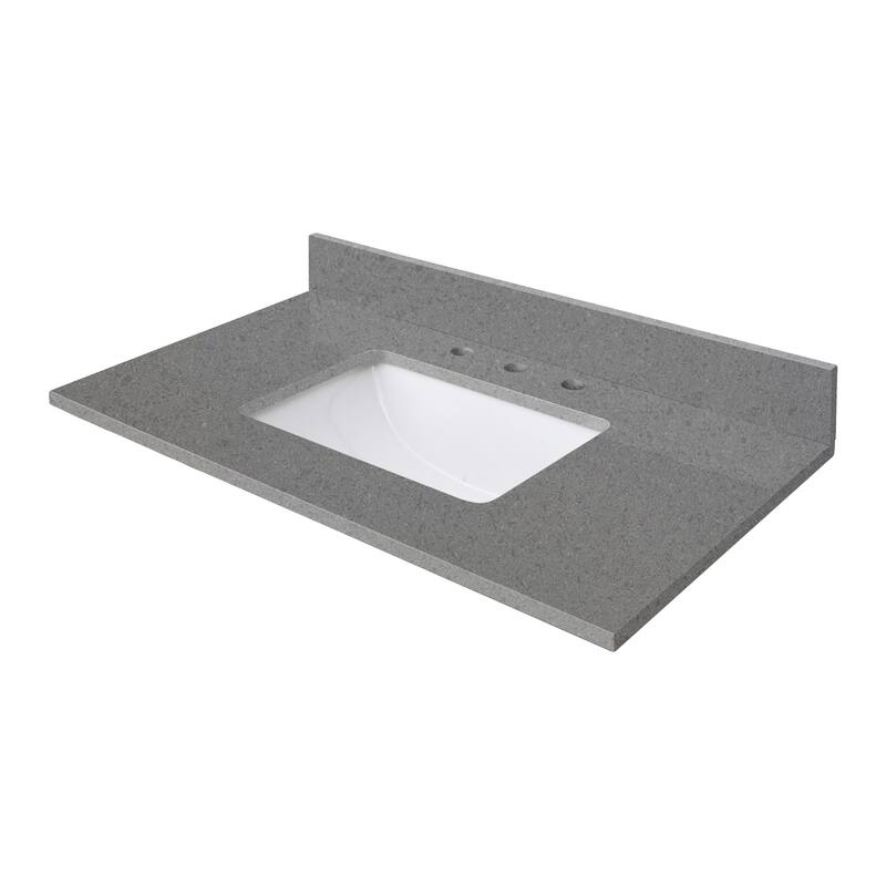 Avanity Quartz Vanity Top with Rectangular Undermount Sinks