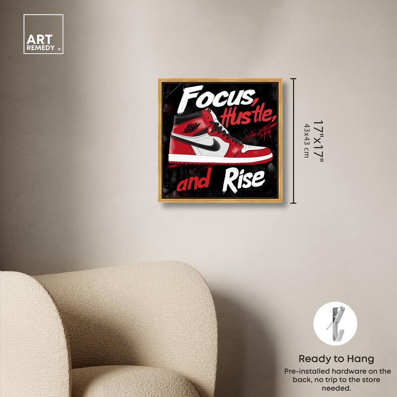 Hustle and Rise Sneaker Red Canvas by Art Remedy