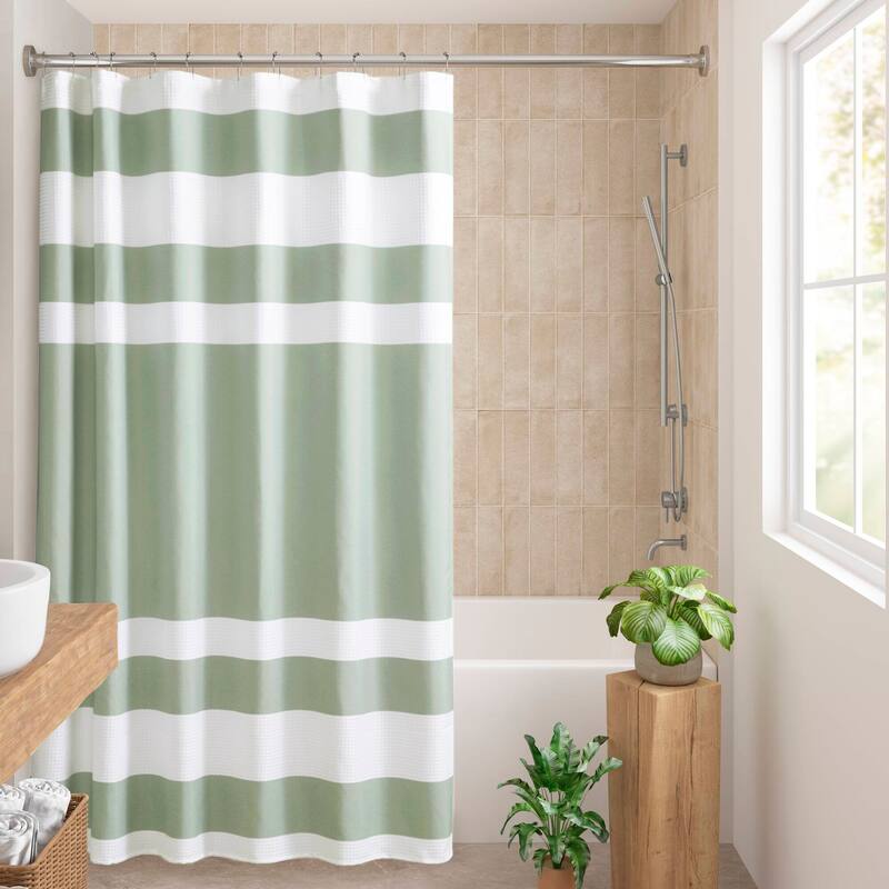 Madison Park Spa Waffle Shower Curtain with 3M Treatment
