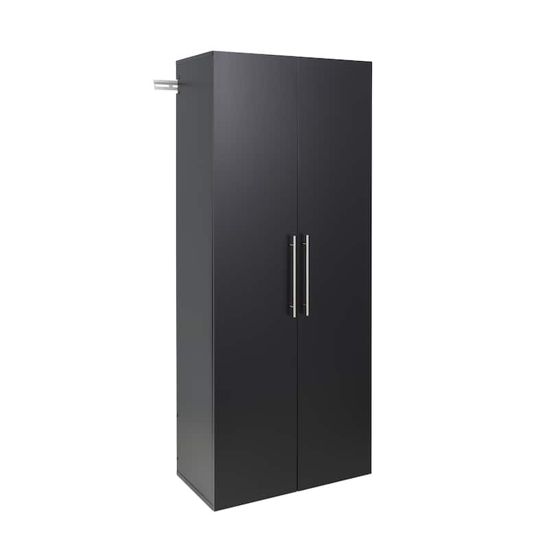 Prepac HangUps 30" Black Large Wall Mounted Garage Cabinet