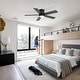 preview thumbnail 19 of 36, 42"/52" Modern Black Flush Mount Ceiling Fan with LED Light and Remote