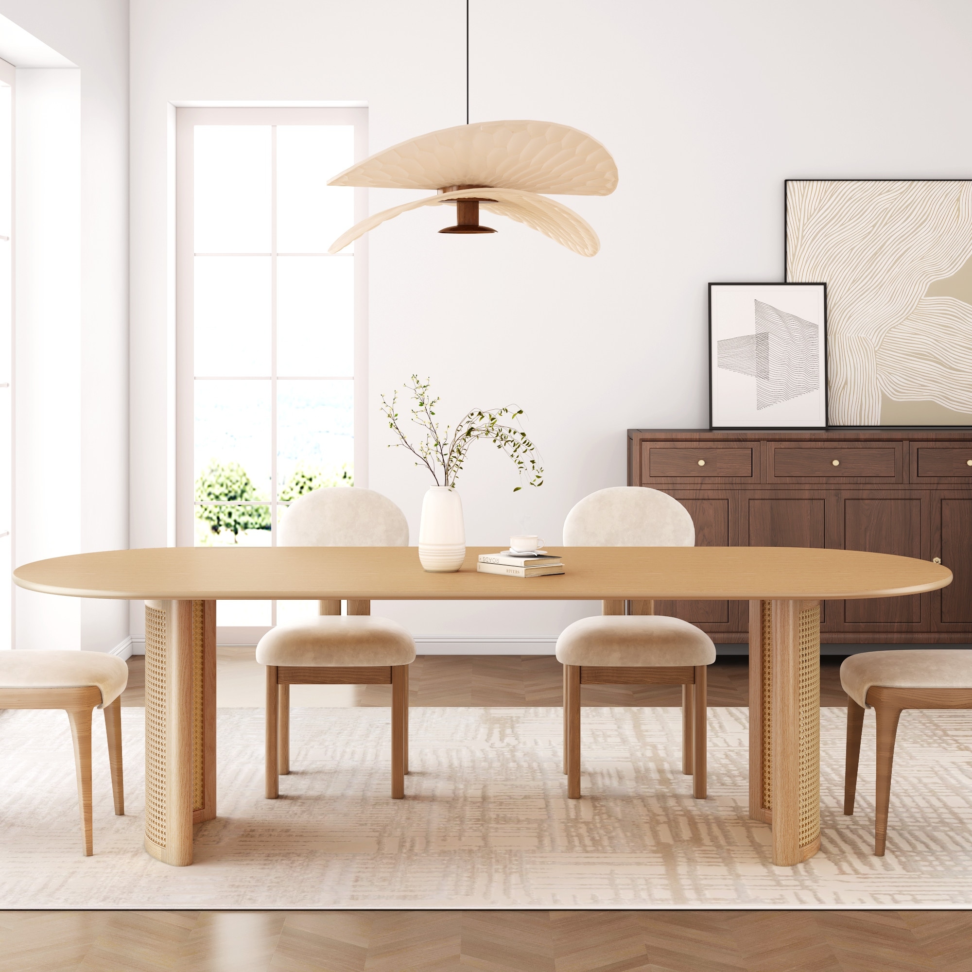 Oval Wood Dining Table Double Pedestal Kitchen Table