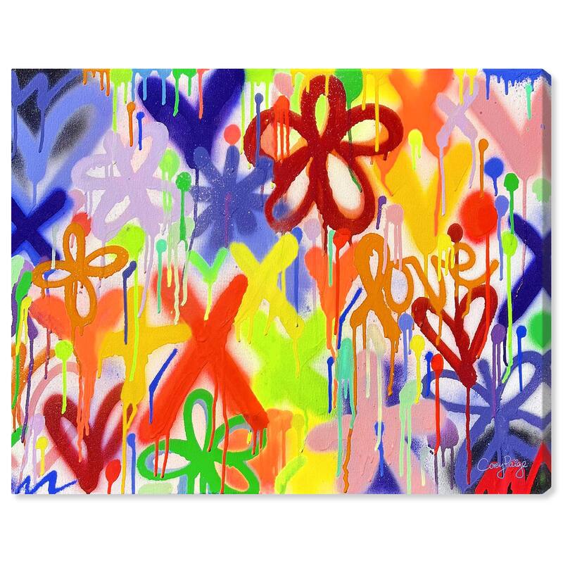 Wynwood Studio Abstract Corey Paige - Graffiti Street Citrus Orange and Modern & Contemporary Wall Art Canvas Print