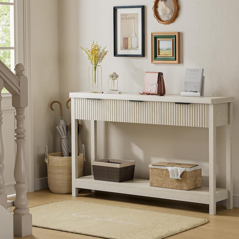 51"Wood Console Sofa Table with 3 Drawers for Living Room