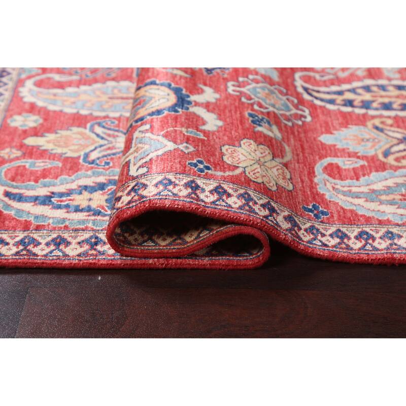 Vegetable Dye Geometric Paisley Super Kazak Area Rug Wool Hand-knotted - 2'10" x 5'0"