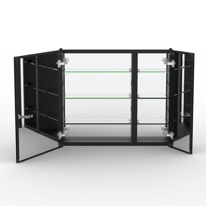 30" x 26" Rectangular Aluminum Surface Mount Medicine Cabinet with Mirror and Shelves - 30" x 26"