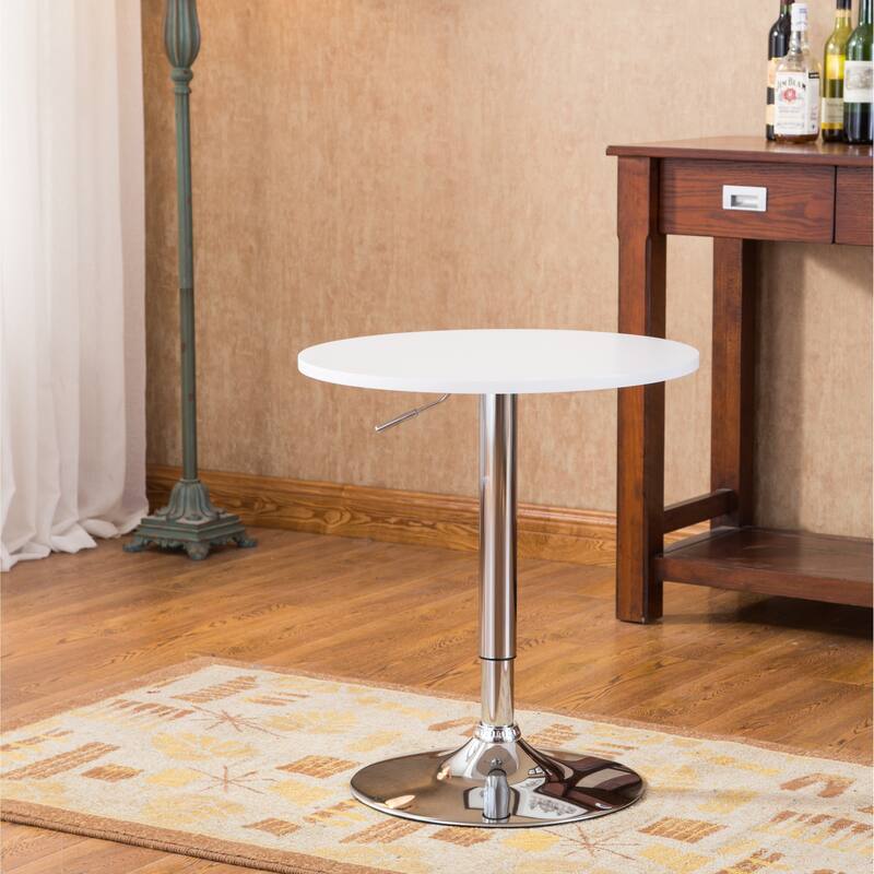 24" Modern Round End Table with Adjustable Pneumatic and Sturdy Base for Living Room