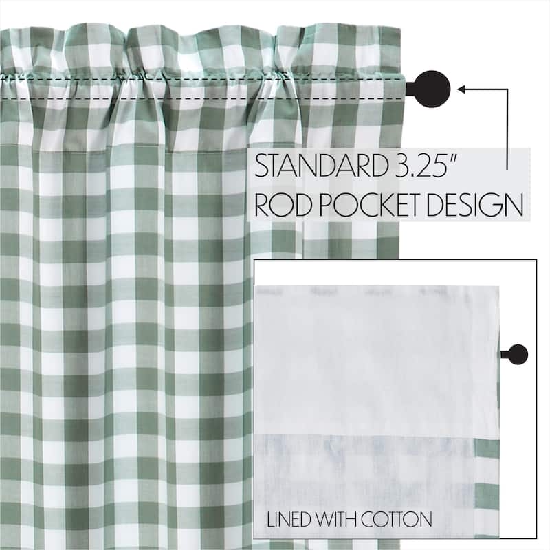 Annie Buffalo Green Check Short Panel Set of 2 63x36