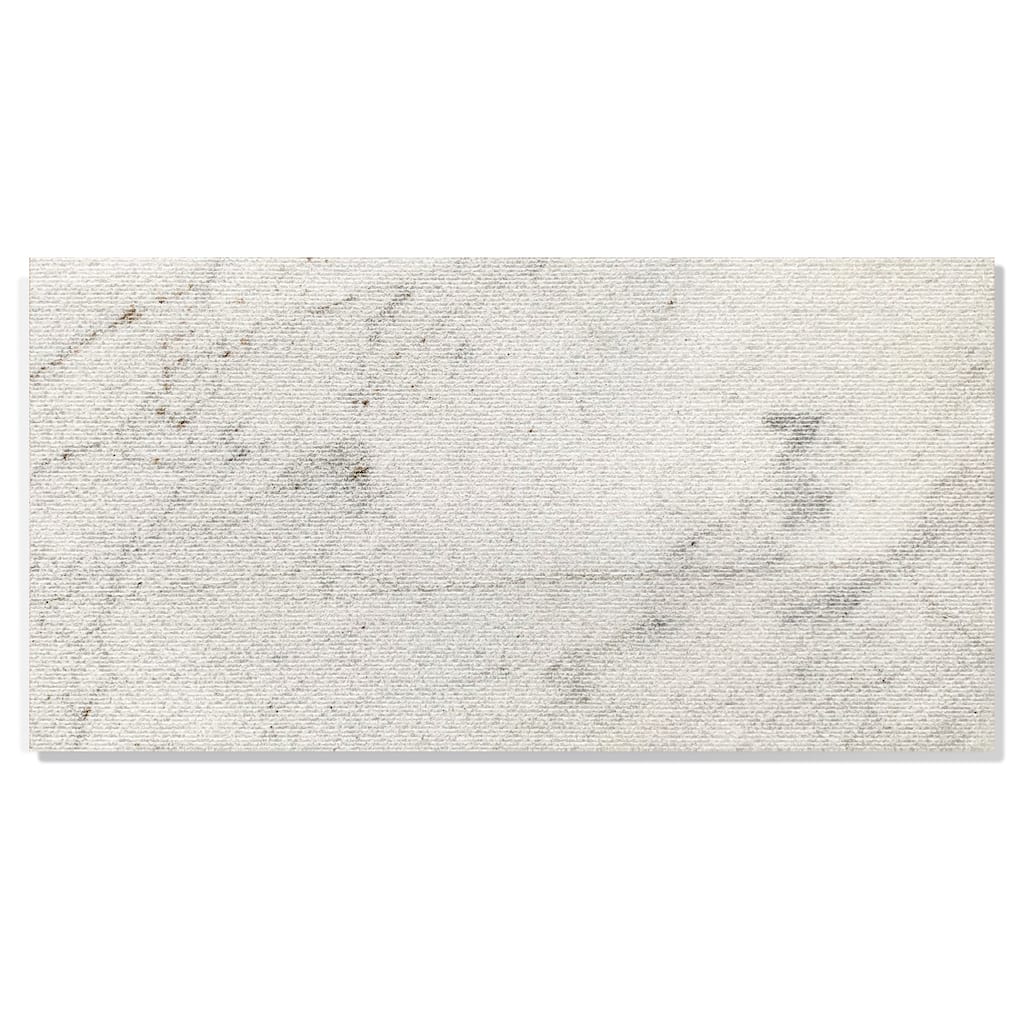 12x24 Inch White 3D Fluted Marble Wall Tile - Textured Natural Stone, 4-Piece Box