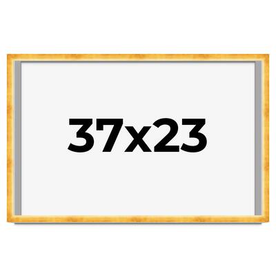 37x23 Shadow Box Frame Gold | 1.625 Inches Deep Real Wood Traditional