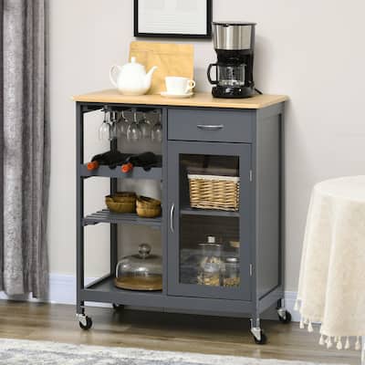 Rolling Kitchen Island with Storage