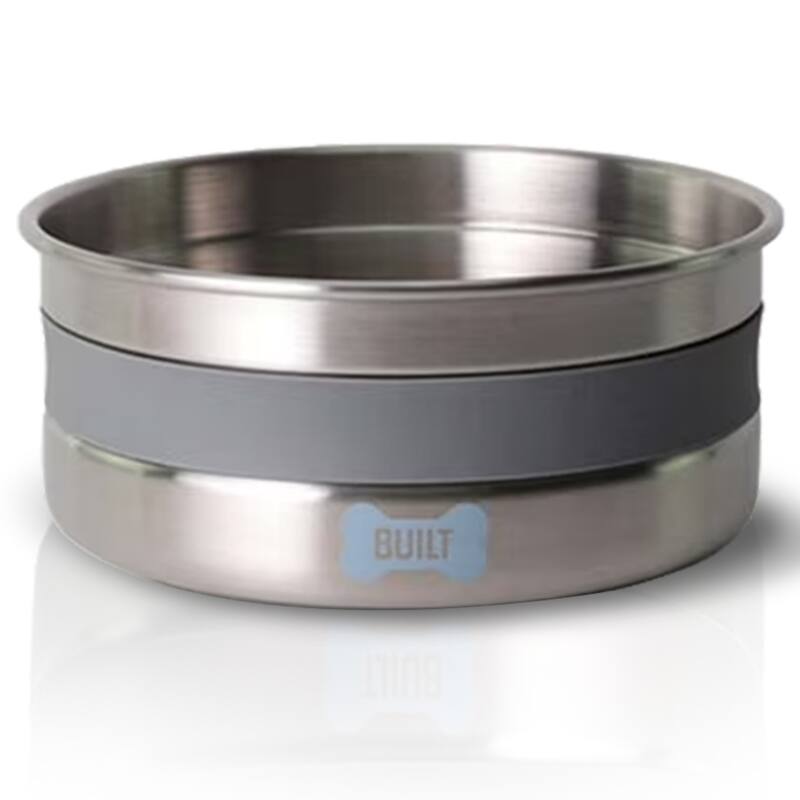 Built Stainless Steel Dog Bowl - 64 Oz - 64 Oz - Gray