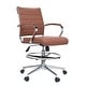 preview thumbnail 18 of 38, Office Chair With Arms Stools For Counter Height Bar Office Wheels PU Leather Rest Tilt Swivel Work Office Standing Desk