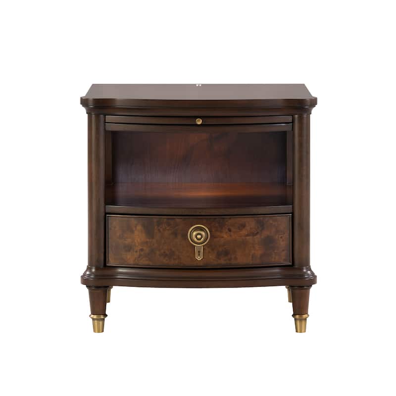 Furniture of America Prylen Modern Dark Cherry 2-Piece Oval Coffee Table Set with End Table