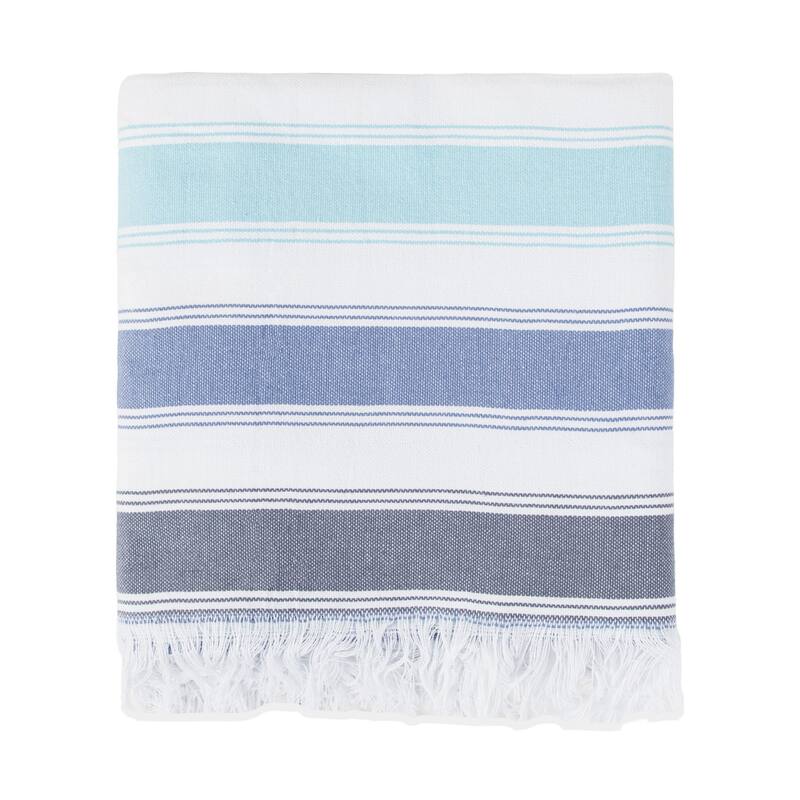 SandFree Cotton Oversized Turkish Beach Towel with Tassels - 35x75