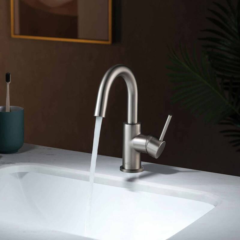Circular Single Handle High-Arc Bathroom Sink Faucet with Pop Up Drain