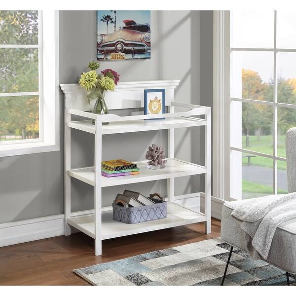 slide 2 of 4, White Wood Universal Changing Table Assembly Required