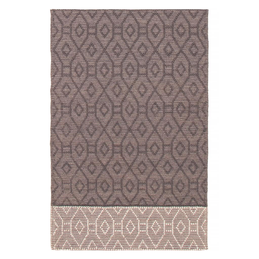ECARPETGALLERY Braid weave Sienna Grey Wool Rug - 4'0 x 6'1