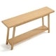 preview thumbnail 10 of 13, 59" Solid Oak Wood Entryway Console Table Sofa Table with 2-Tier Storage - 59"L x 13.8"W x 30"H