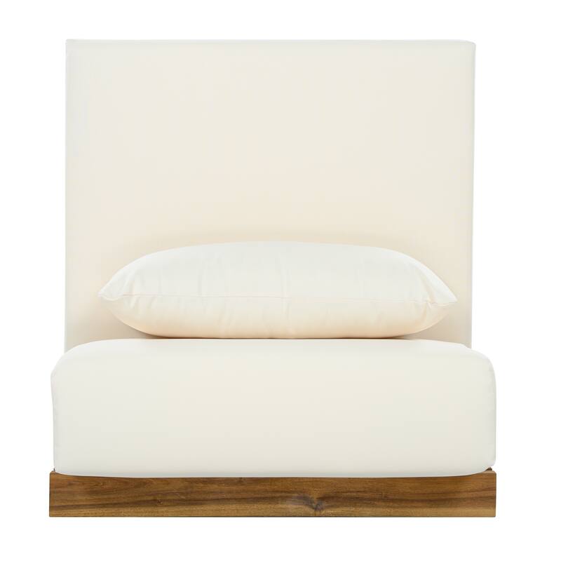 Christopher Knight Home - Outdoor 2-Piece Wood Conversation Set with Cushions and Side Table