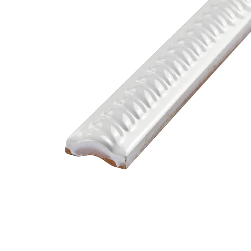 Merola Tile Trenza Moldura Blanco 1" x 7-7/8" Ceramic Wall Trim - (1 Tile)