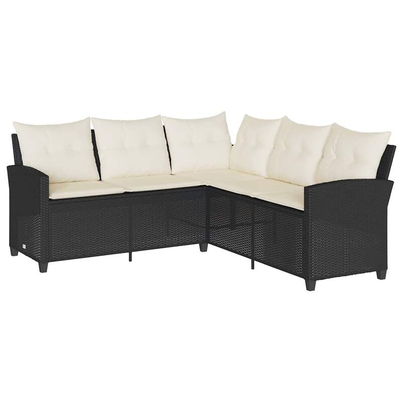 vidaXL Couch Sofa Black, Cream White - 72.4 x 72.4 x 31.5