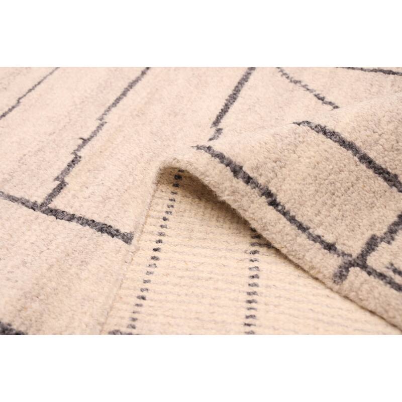 ECARPETGALLERY Hand-knotted Tangier Light Khaki Wool Rug - 5'4 x 7'7