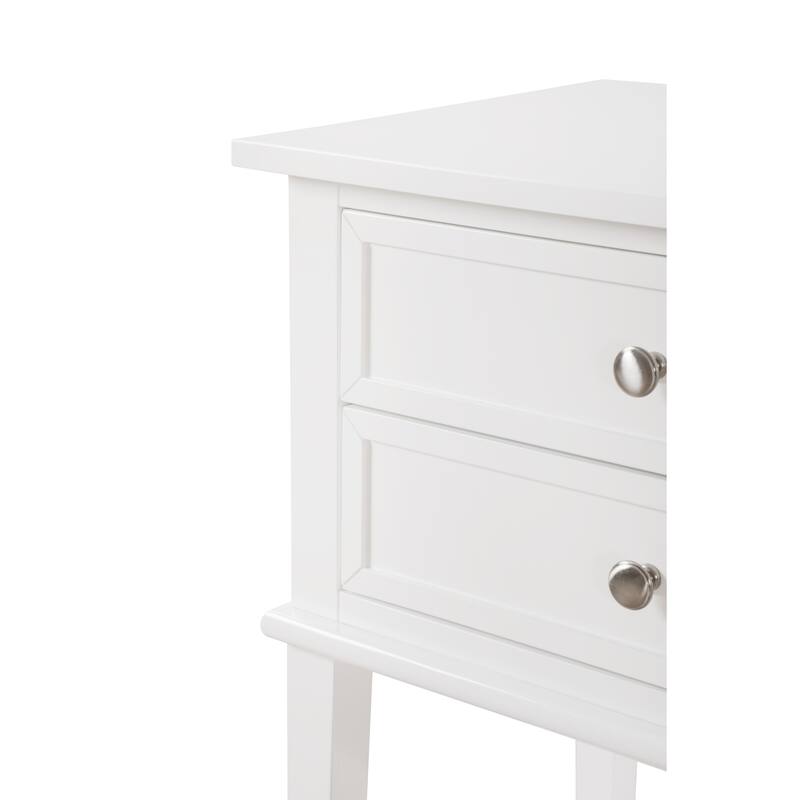 White Nightstand 28x22x16 Contemporary Bedside Table with Open Shelf Storage, Sleek Modern Accent for Bedroom or Office