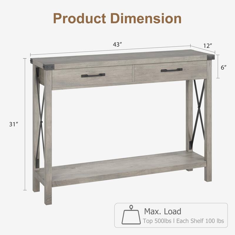31-inch Side Table Suitable for Entrances, Hallways, and Living Rooms Two-Tier
