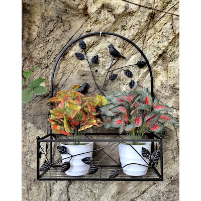 Arched Birds on Branches Cut Out Hanging Outdoor Garden Planter - 23" - Set of 2